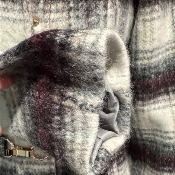 Vince Camuto Chain Belted Plaid Wool Maxi Coat Size XS - Picture 4 of 13